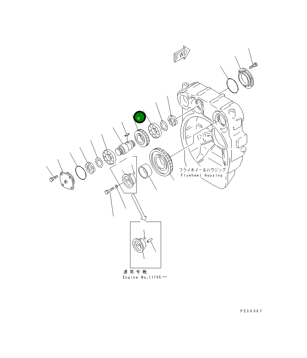 Шестерня 6150-21-4560 Komatsu