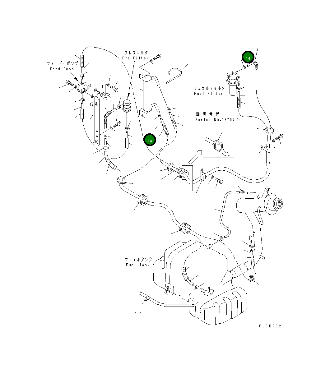 Шланг 07288-00719 Komatsu