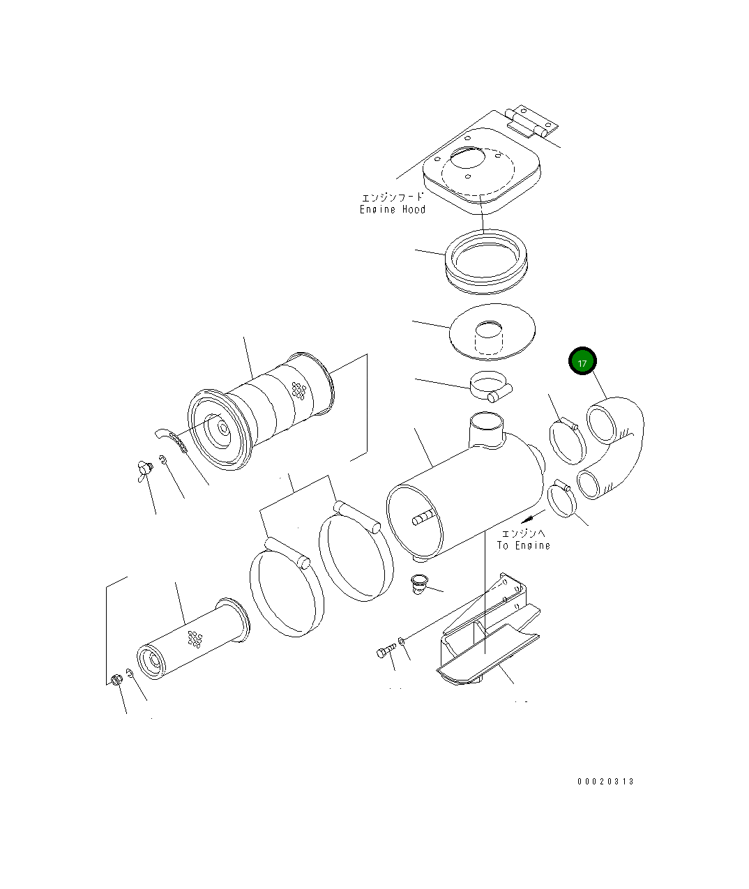 Шланг 10G-X16-2351 Komatsu
