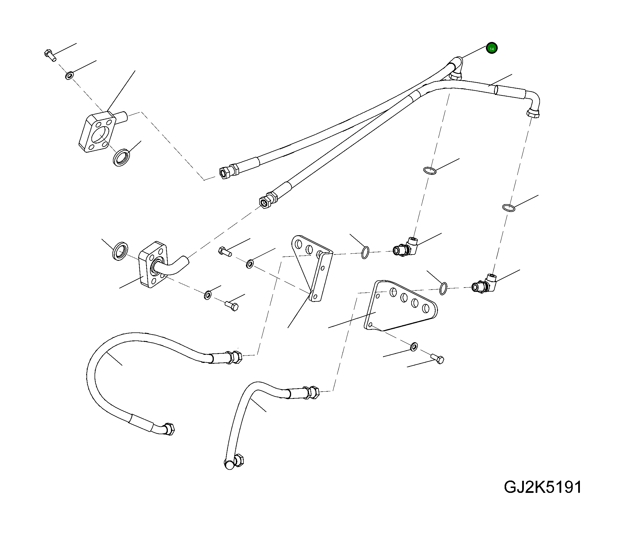 Шланг 20J-966-0180 Komatsu