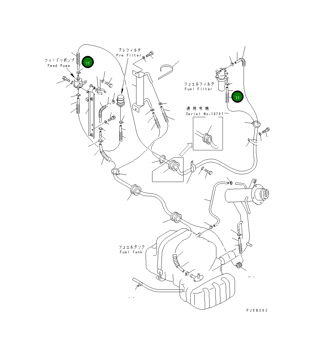 Шланг 07288-00725 Komatsu