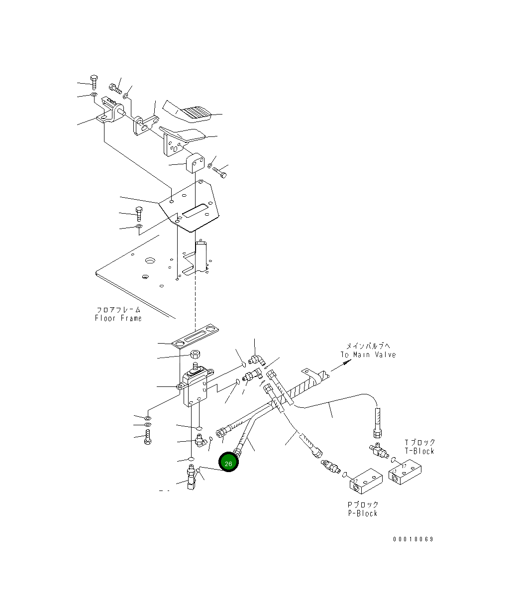 Шланг 22B-62-18660 Komatsu
