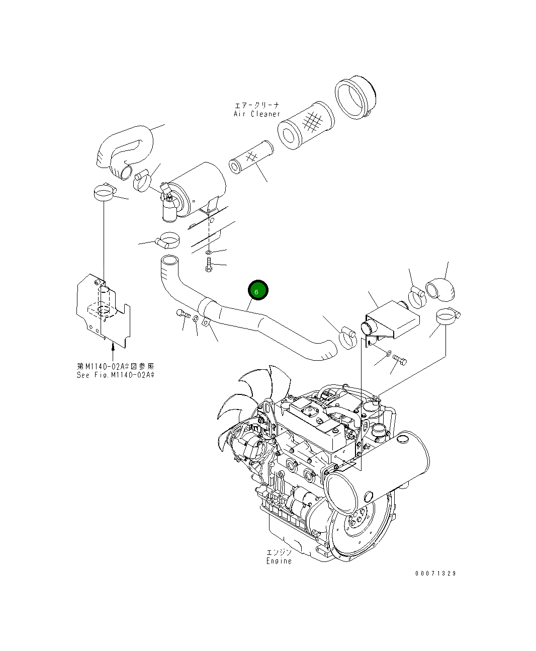 Шланг 22F-01-31131 Komatsu