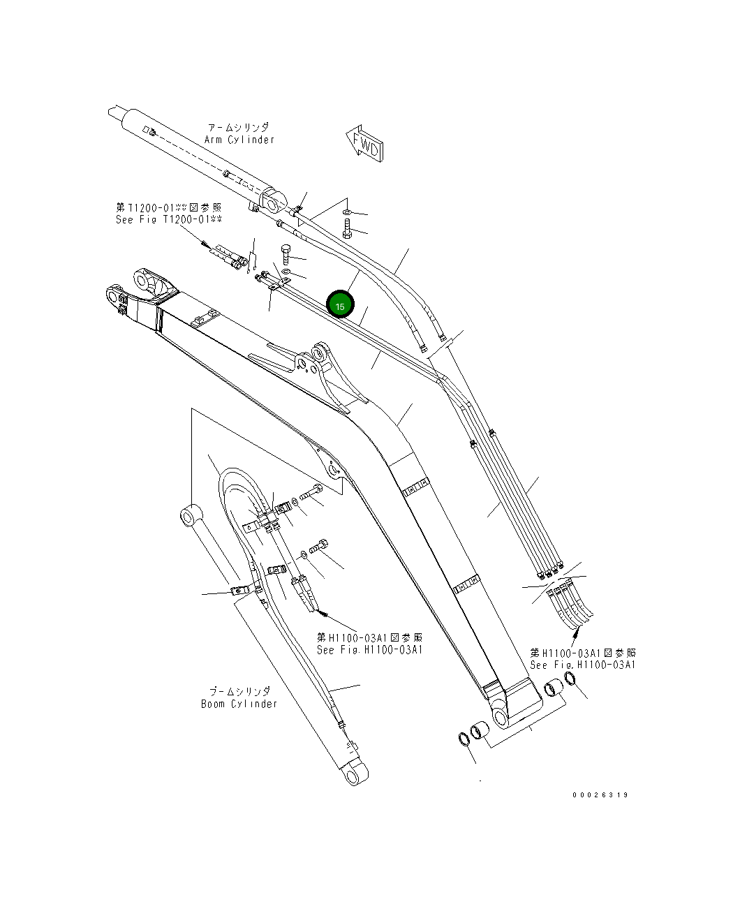 Шланг 22F-62-23340 Komatsu
