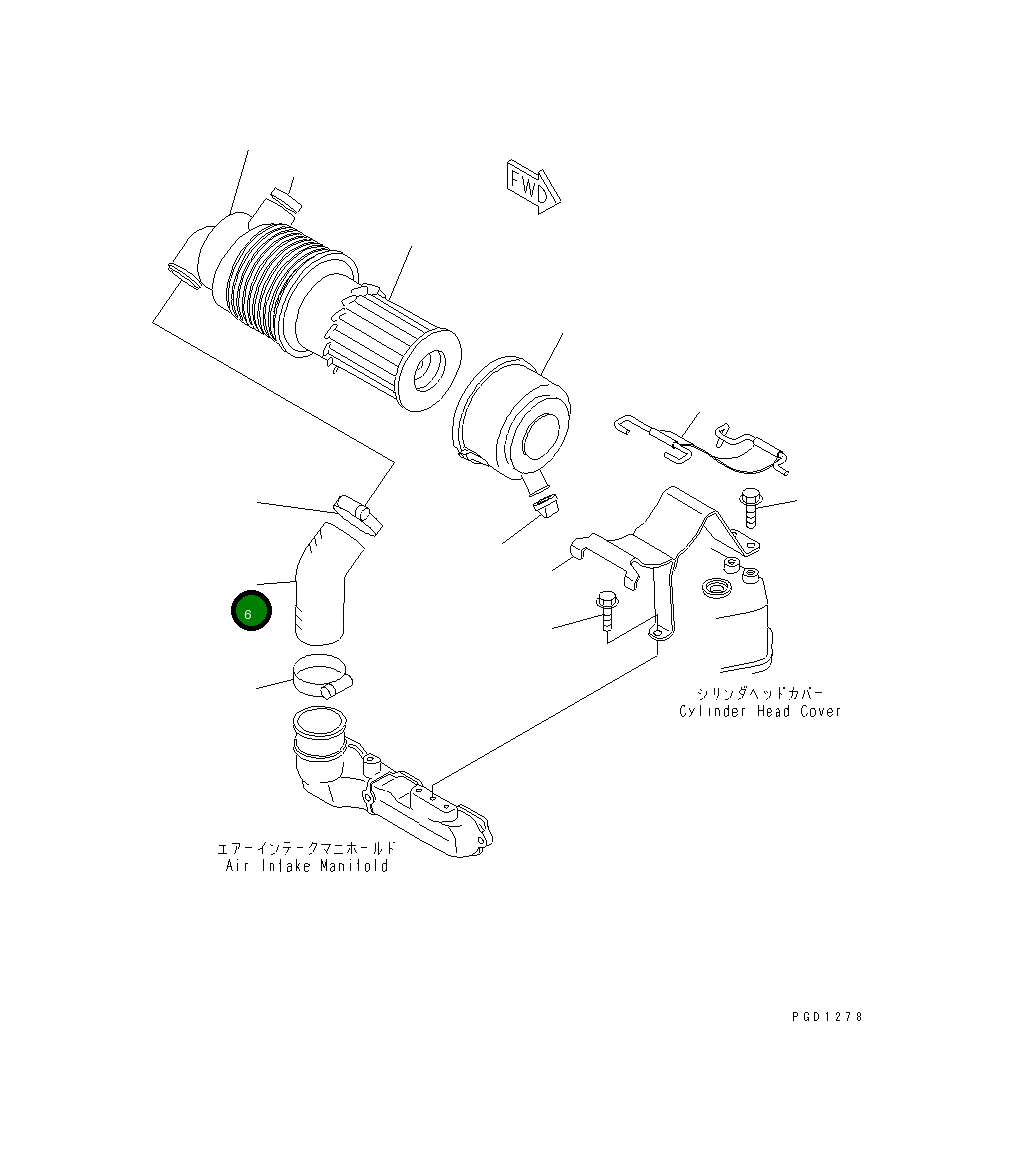 Шланг YM119653-12550 Komatsu