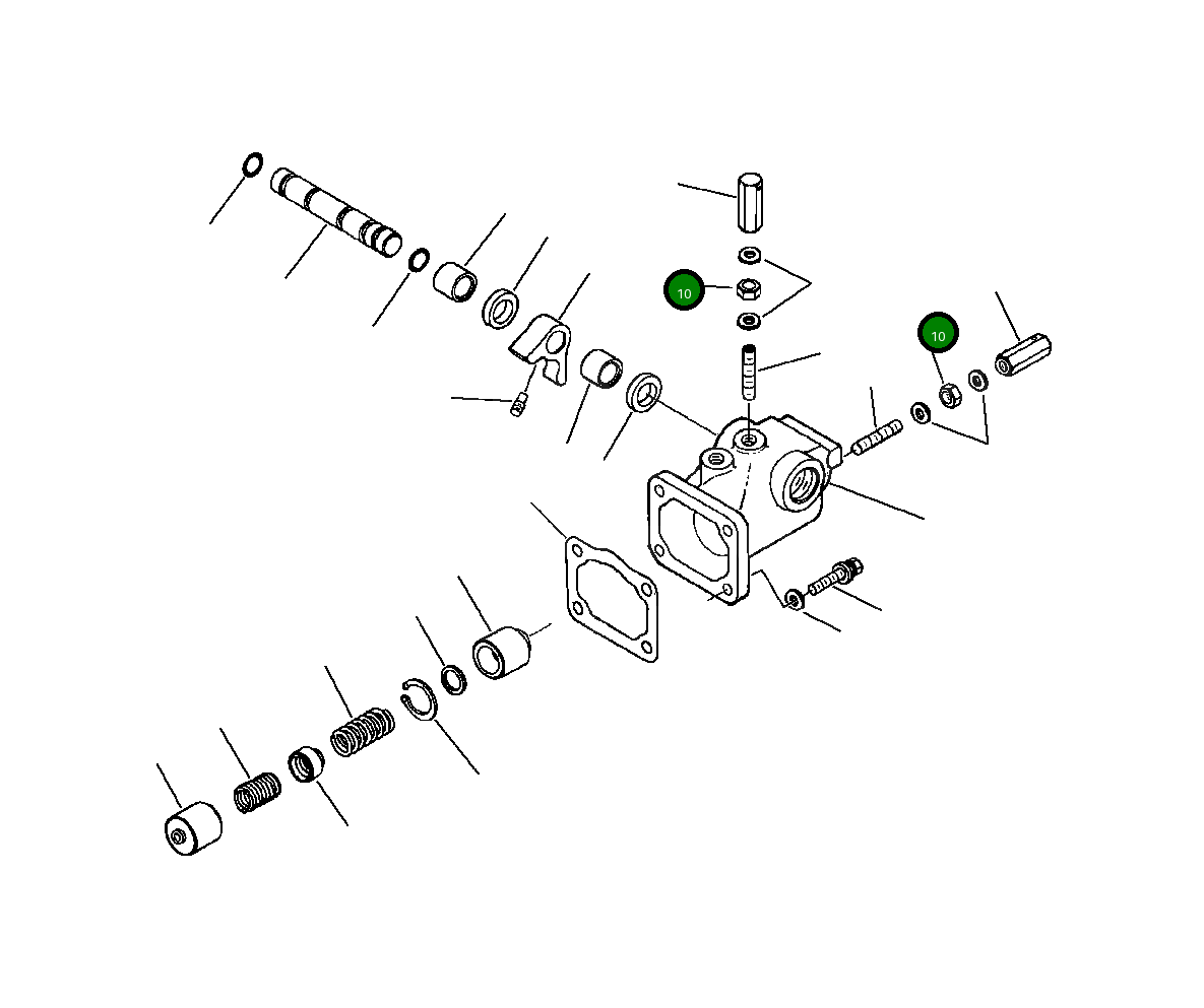 Гайка - 1/4-28 UNF 1250 026 H1 Komatsu