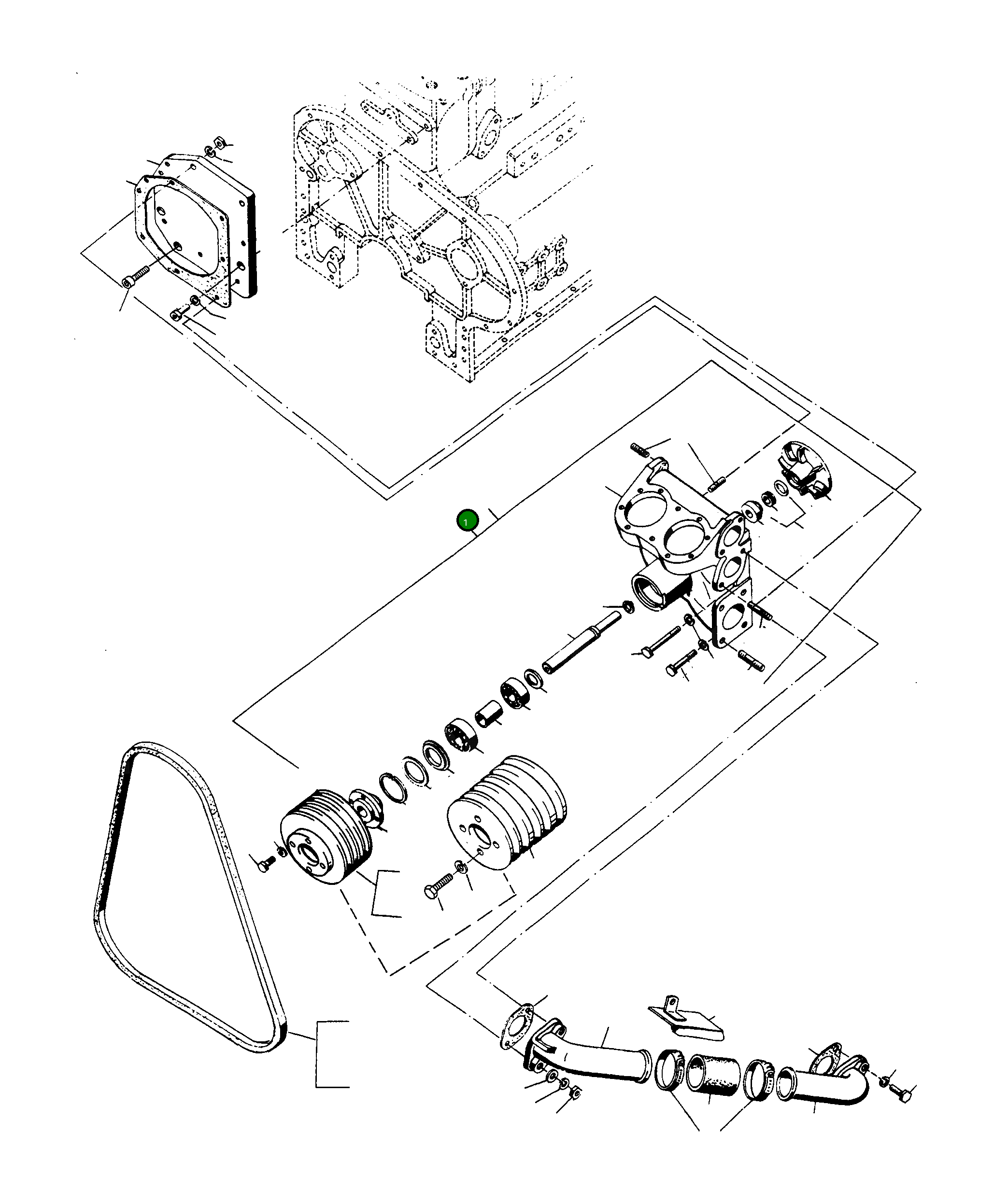 Водяной насос 3090237M92 Komatsu