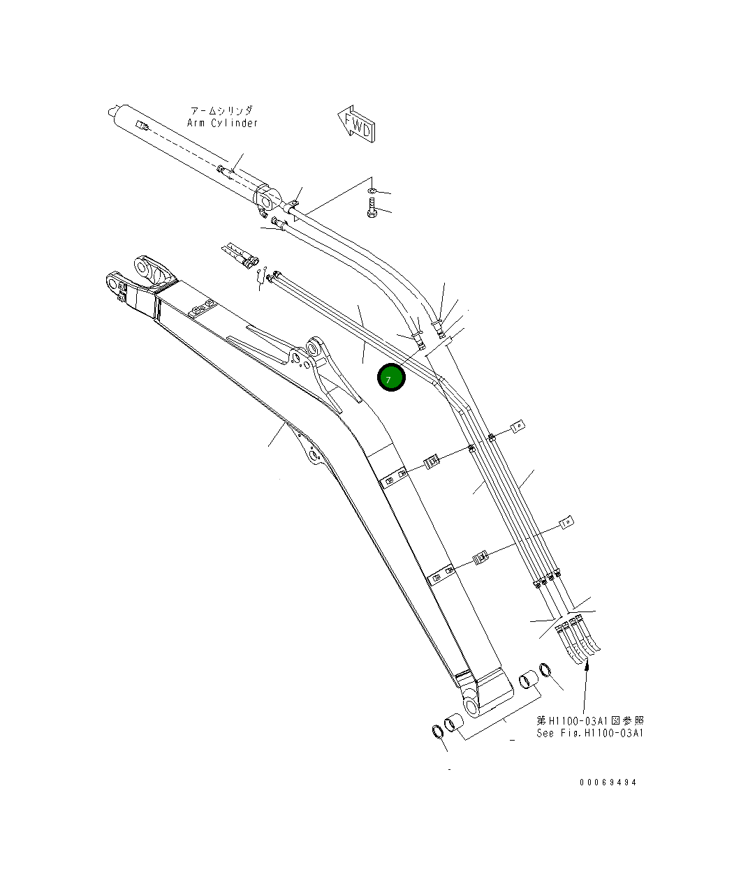 Шланг 22L-62-33131 Komatsu