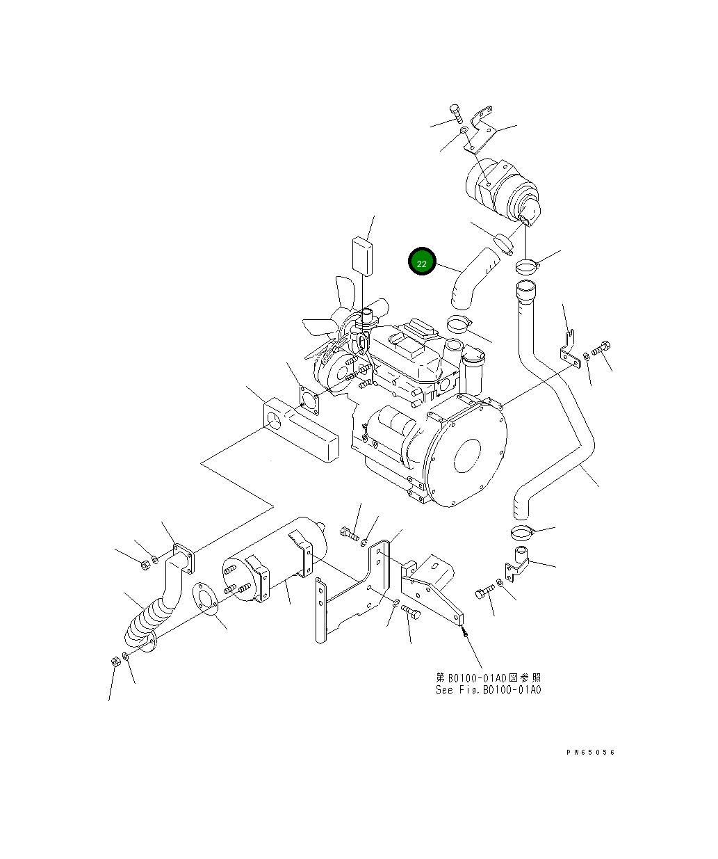 Шланг 22J-02-15222 Komatsu