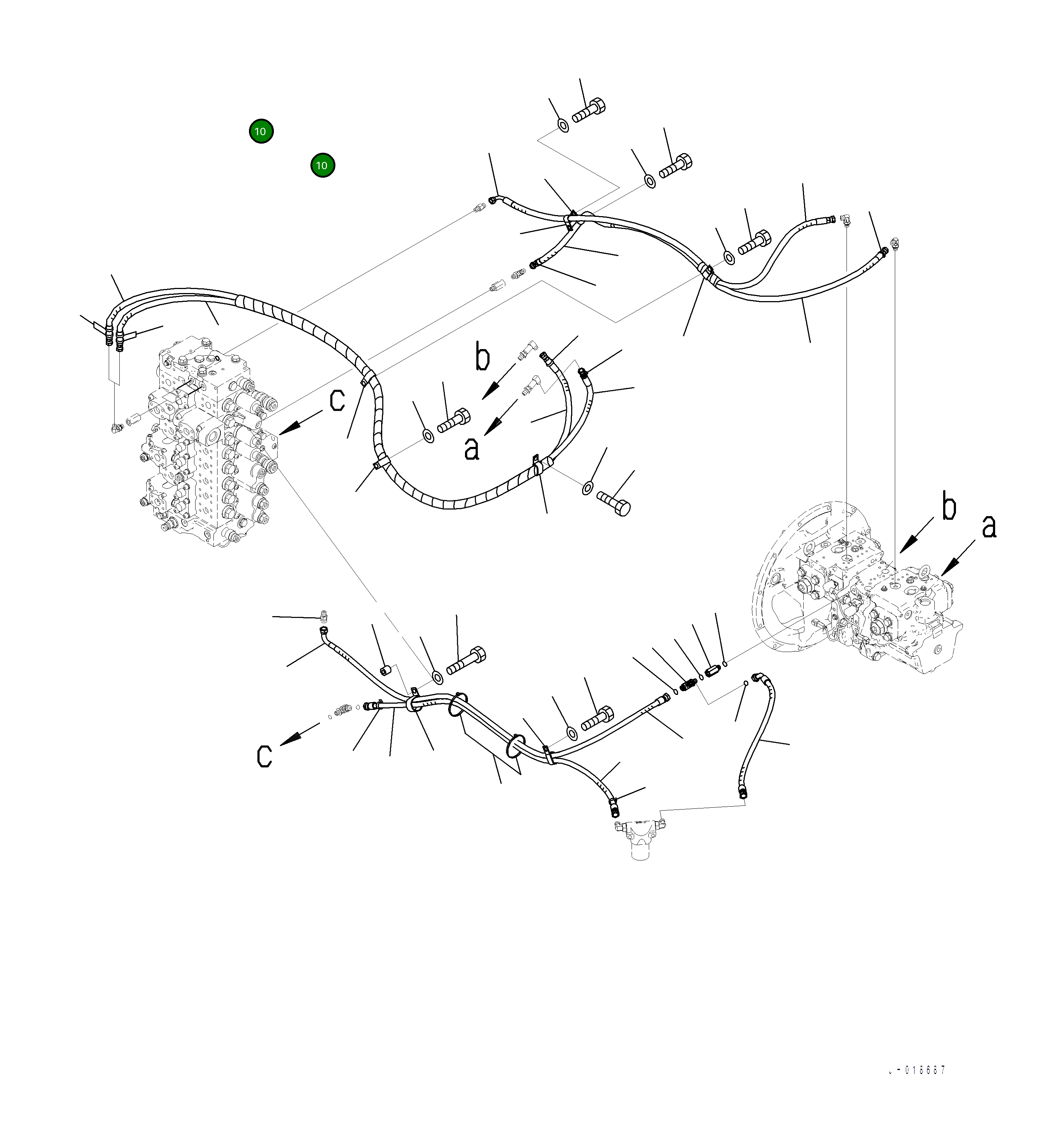Шланг 2A7-62-15250 Komatsu