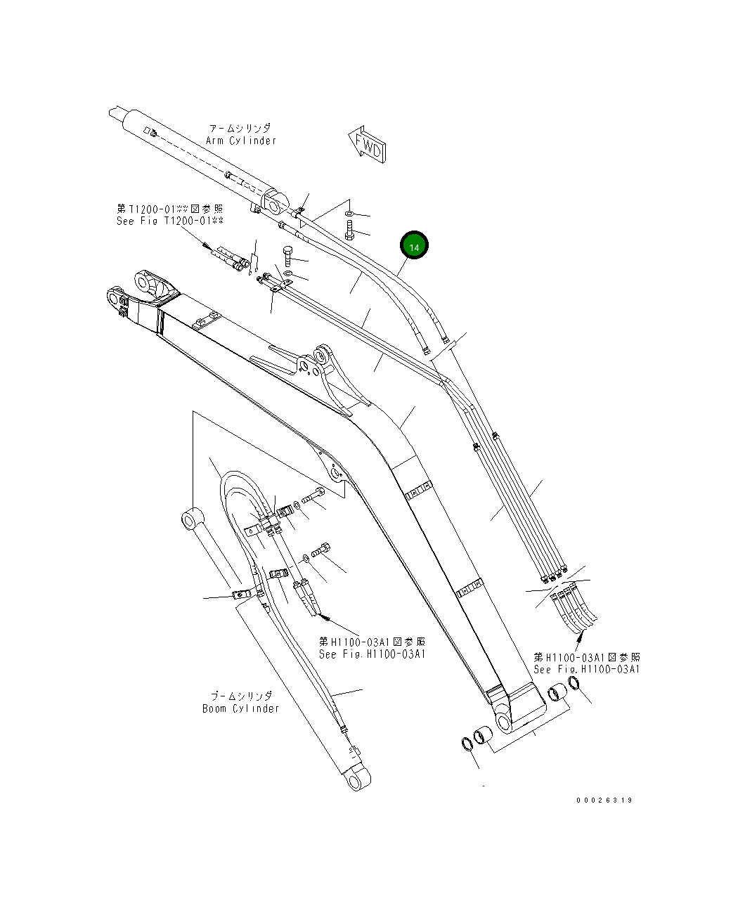 Шланг 22F-62-23330 Komatsu