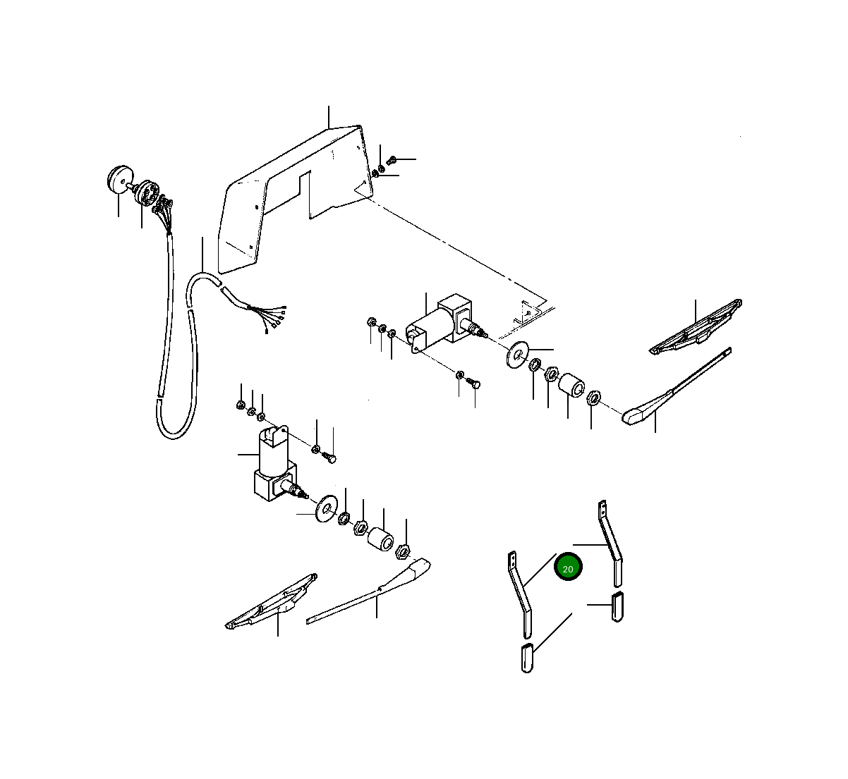 Возвратная штанга стеклоочистителя 1434 610 H1 Komatsu