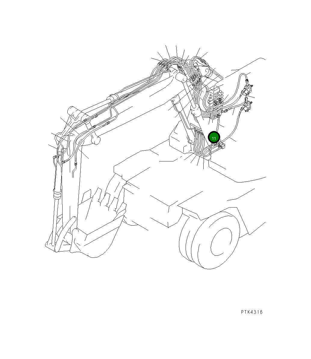 Шланг 21J-62-12250 Komatsu