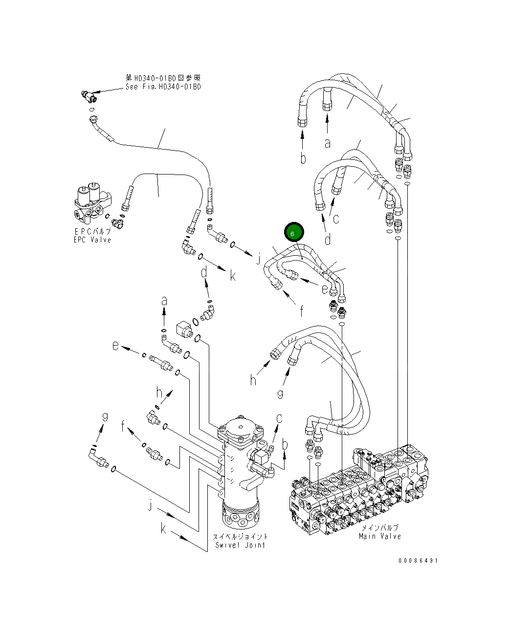 Шланг 22F-910-2491 Komatsu