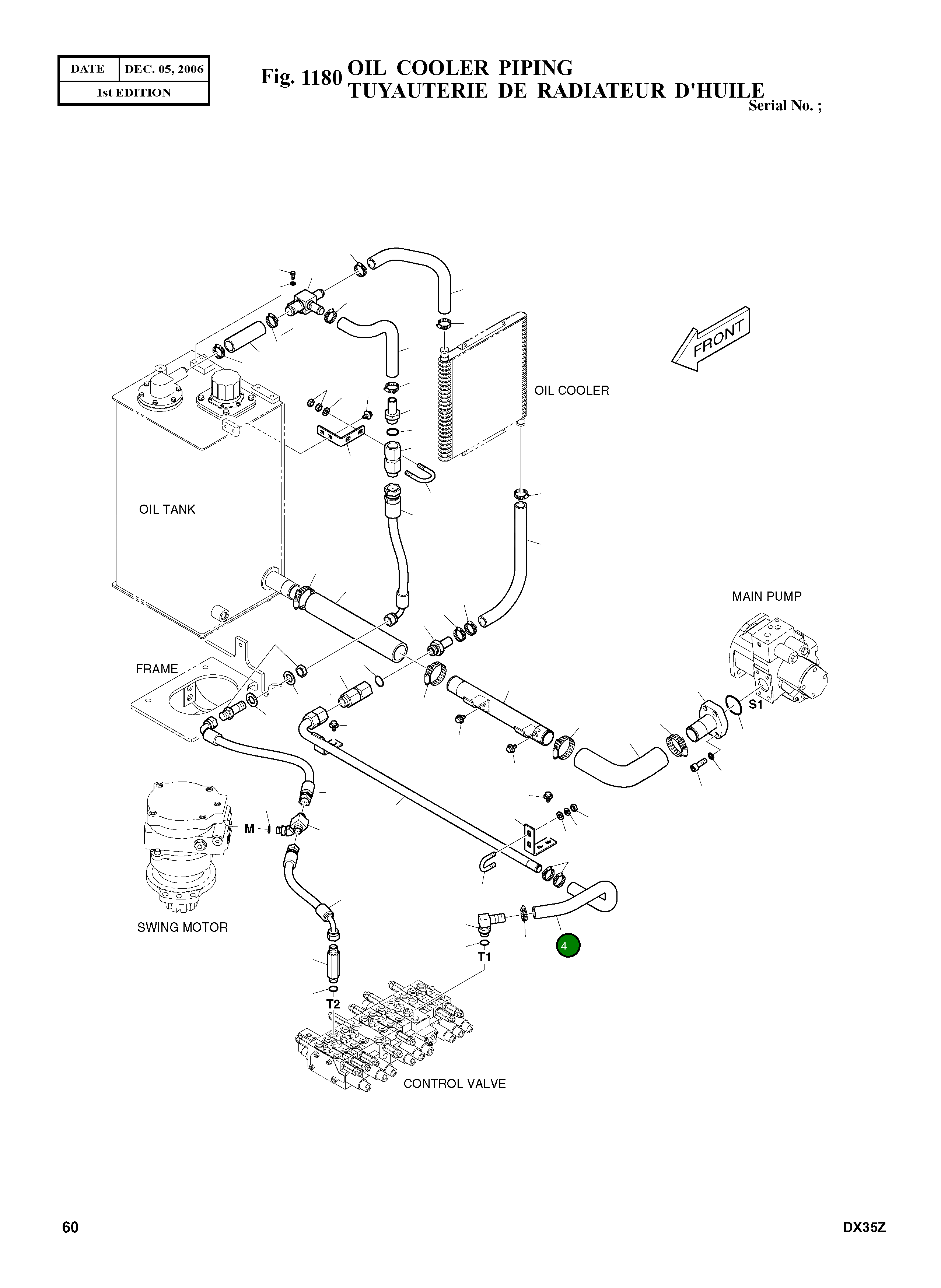 Шланг K1010286 Komatsu