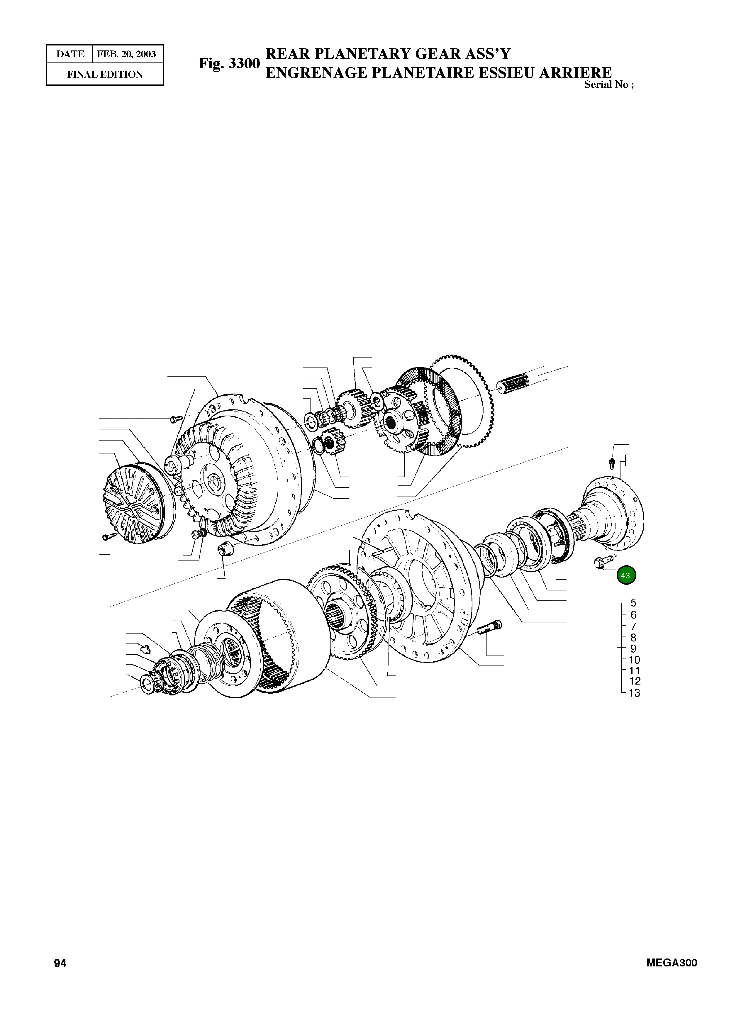 Винт M20X1.5X55 70625 Komatsu