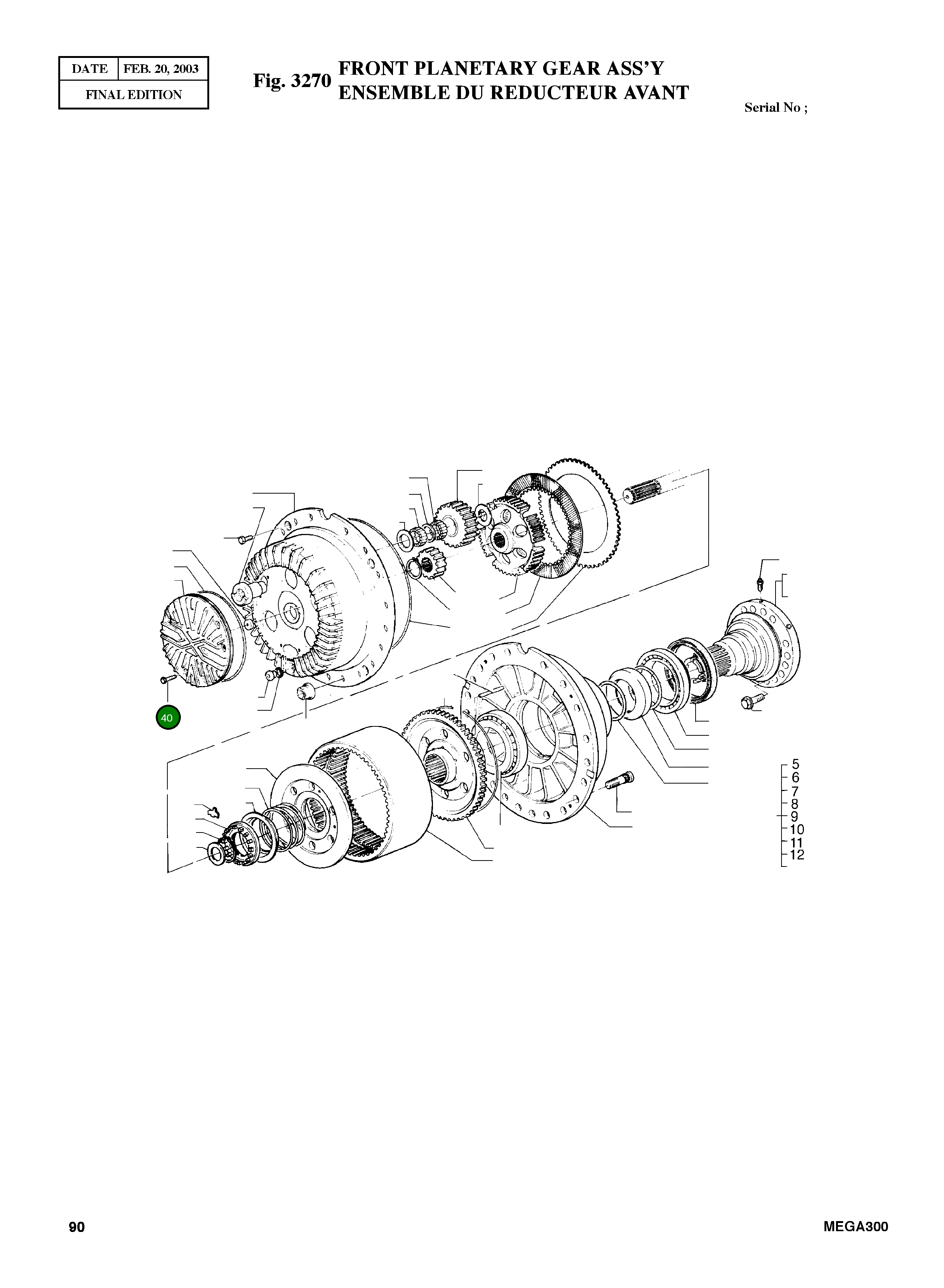 Винт M8X25 70382 Komatsu