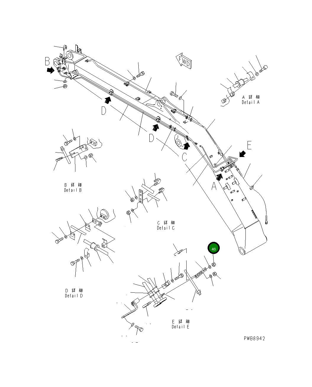 Гайка 01598-00807 Komatsu