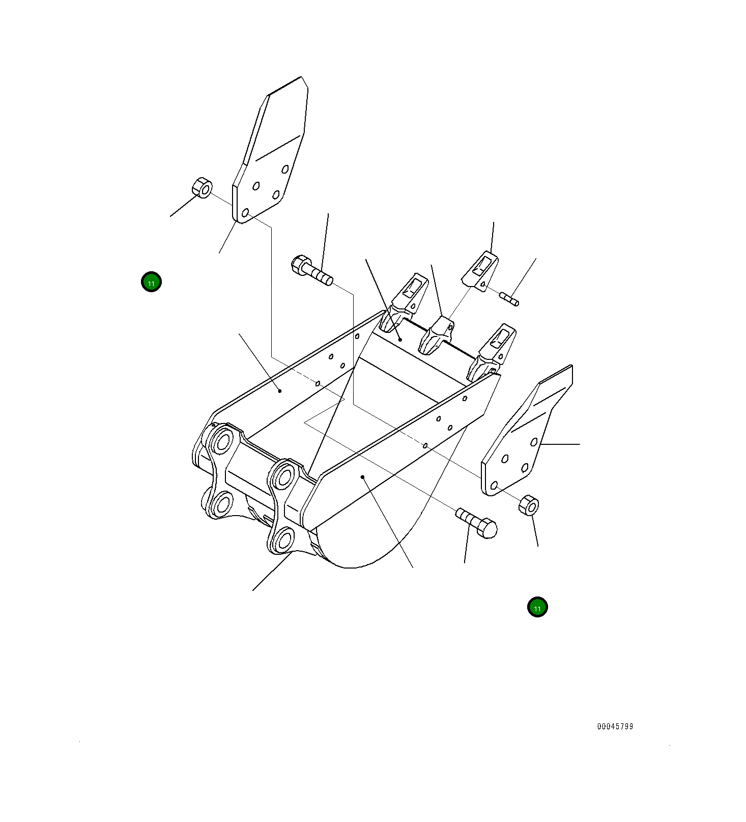 Гайка 0180302430 Komatsu