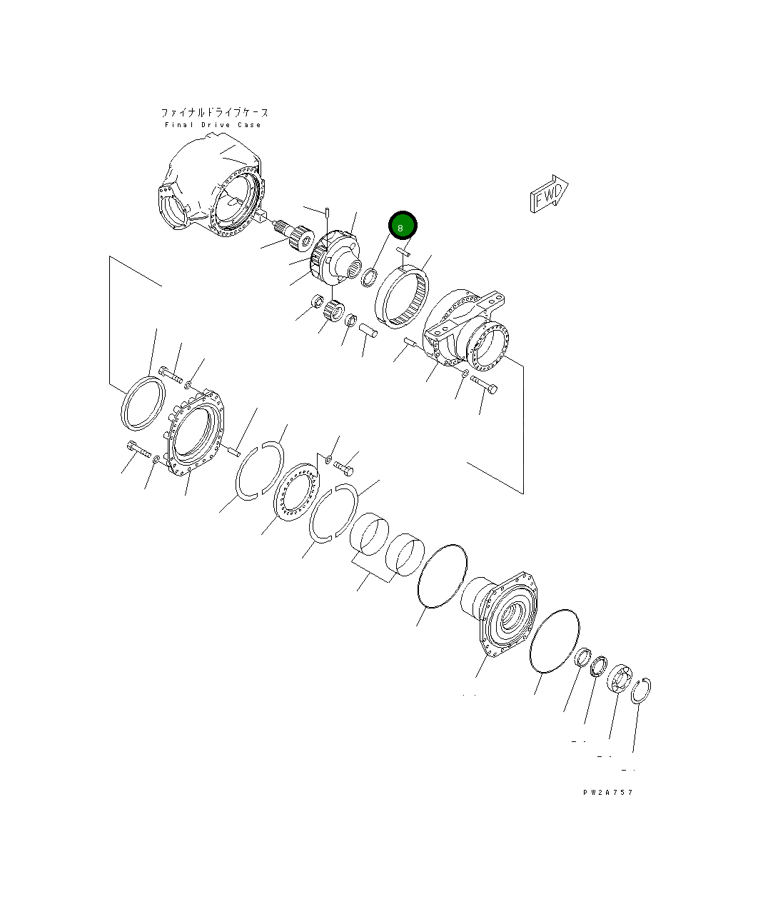Втулка 23B-22-31960 Komatsu