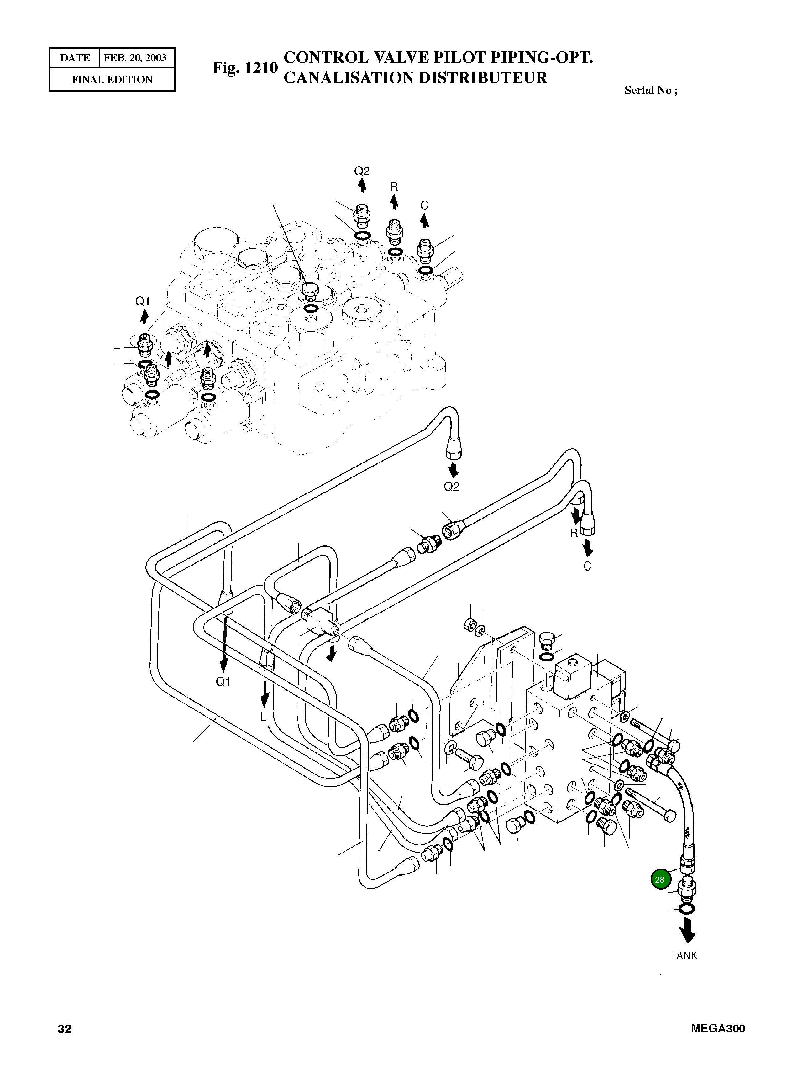 Шланг 2184-1049D97 Komatsu