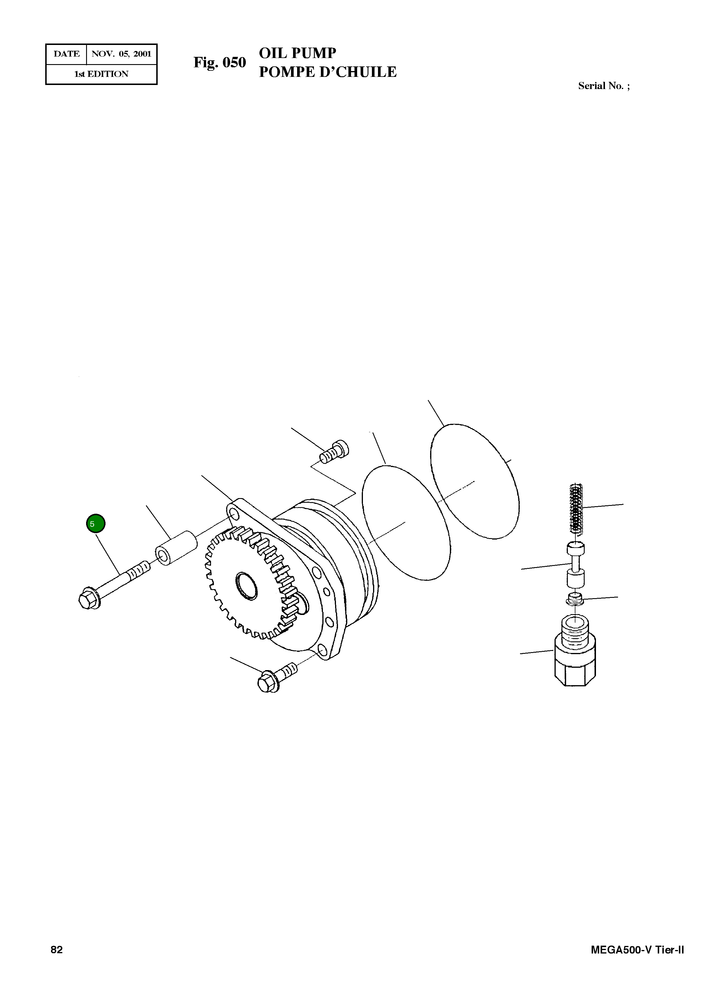 Винт M8X1.25X60 3895438 Komatsu