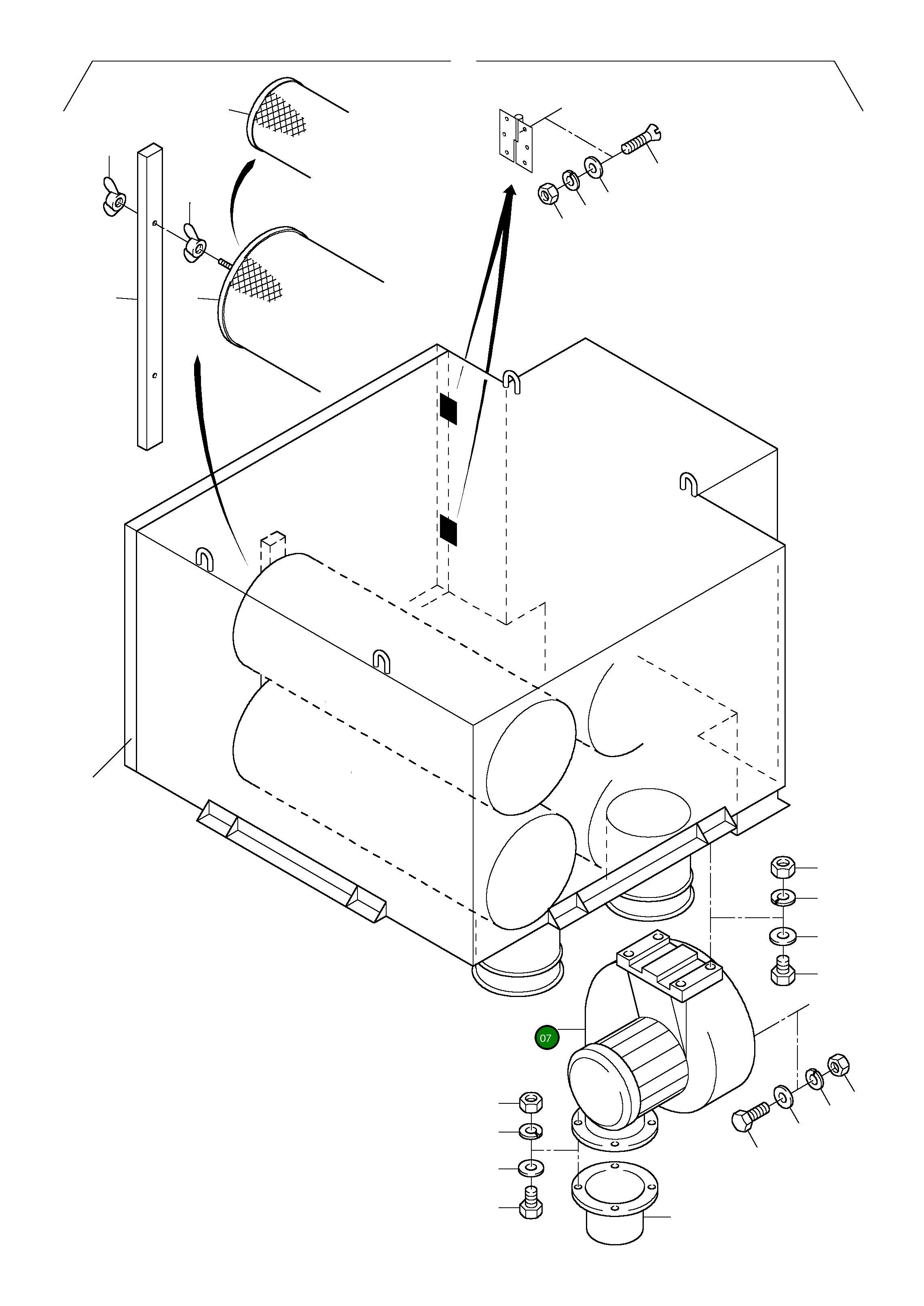 Воздуходувка с электродвигателем 415 В / 50 Гц 766 495 73 Komatsu