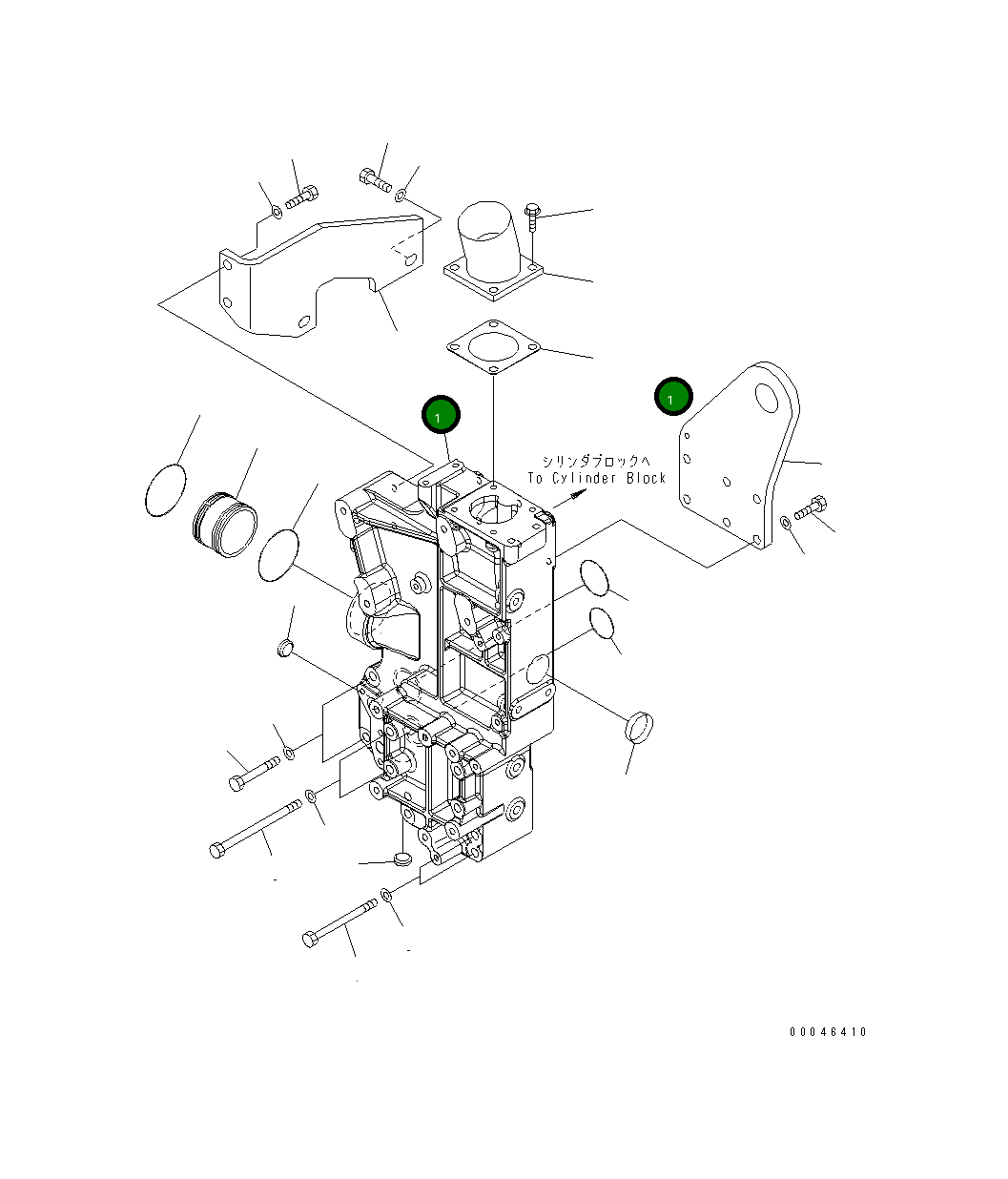 Водяной блок 6245-21-6110 Komatsu