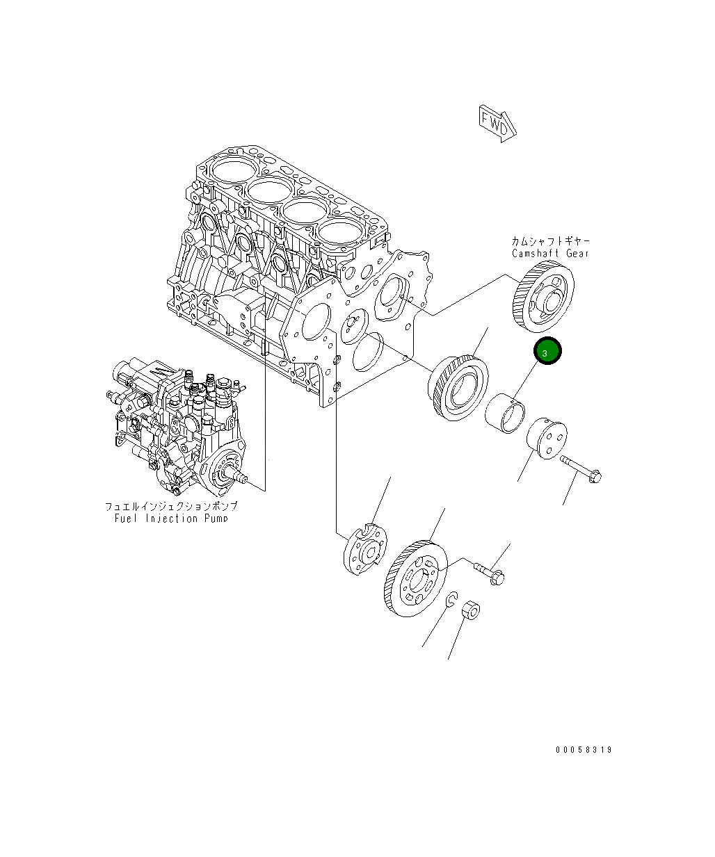 Втулка YM119802-25070 Komatsu