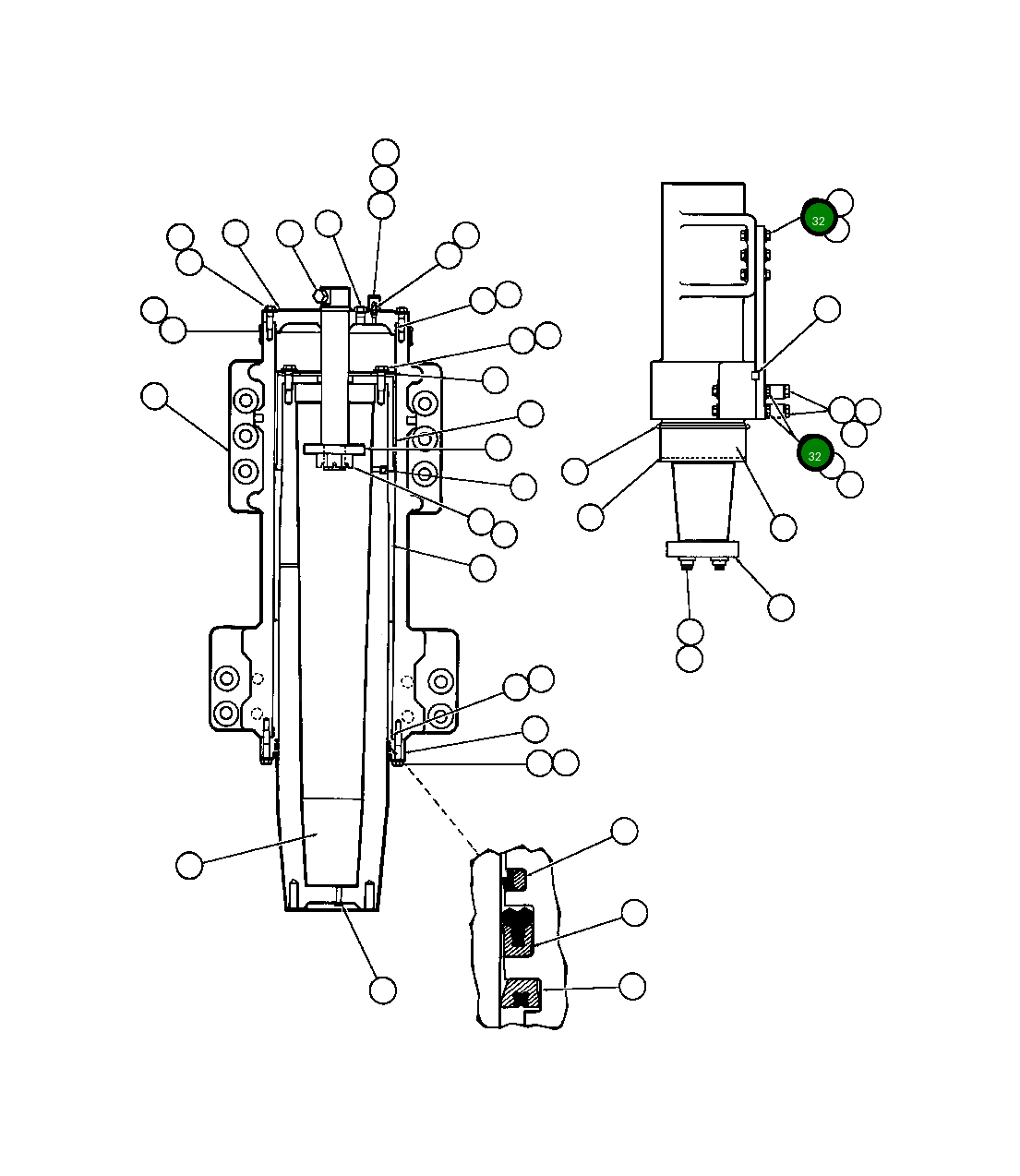 Гайка - 1 1/2" - 6NC WA0404 Komatsu