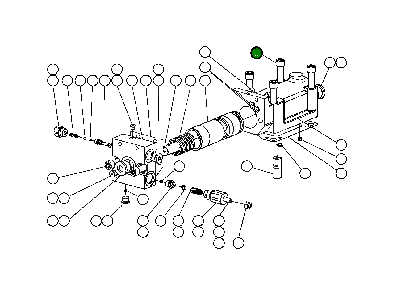 Винт с цилиндрической головкой BF3502 Komatsu