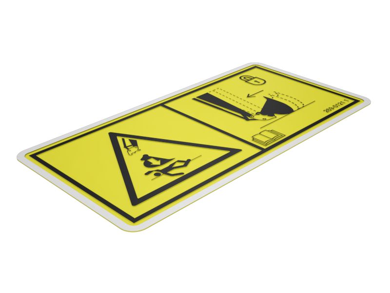 269-0121:Наклейка с предупреждением для устройства быстрой смены навесного оборудования