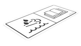 447-5514:Наклейка с предупреждением об опасности возгорания и необходимости изучения руководства по эксплуатации