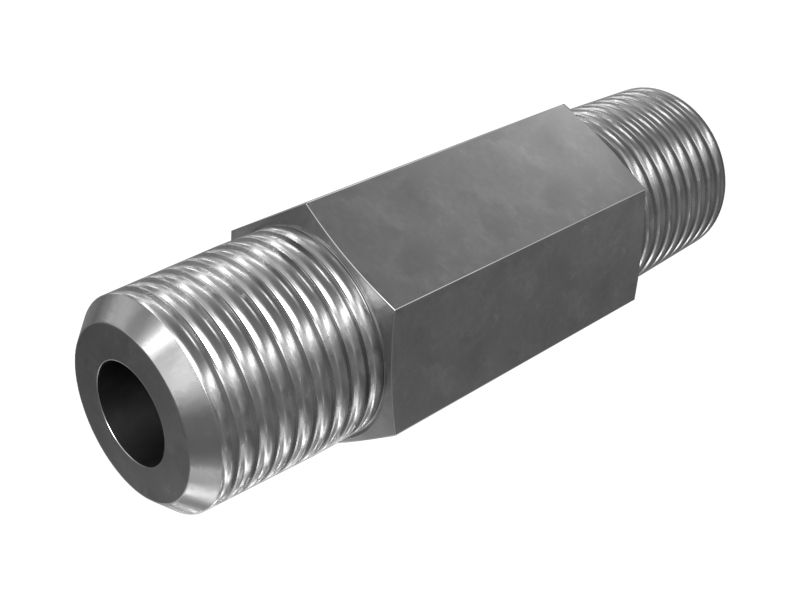 8C-7575:Прямой переходной ниппель с шестигранной головкой 1/8-27 NPTF