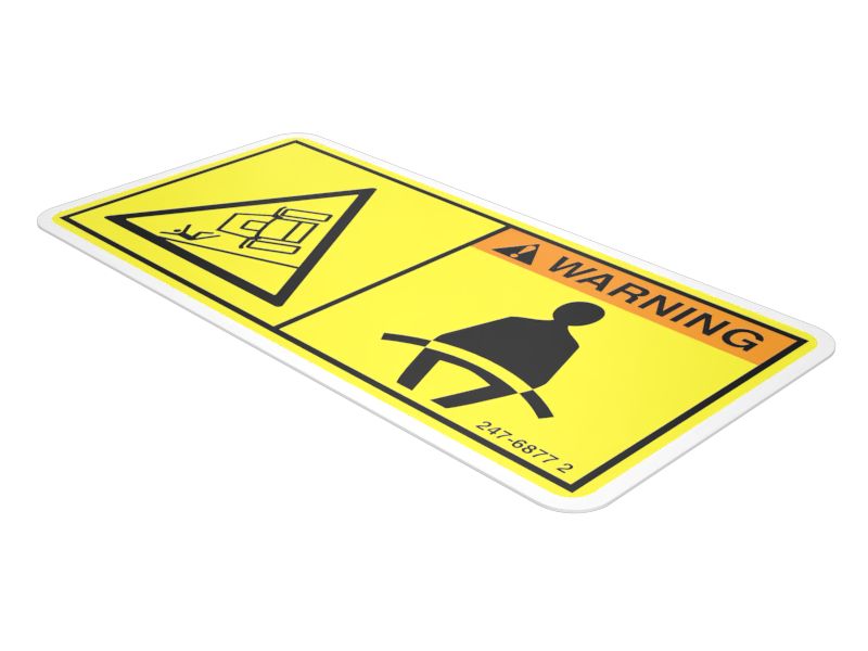 247-6877:Предупреждающая наклейка о необходимости использования ремня безопасности