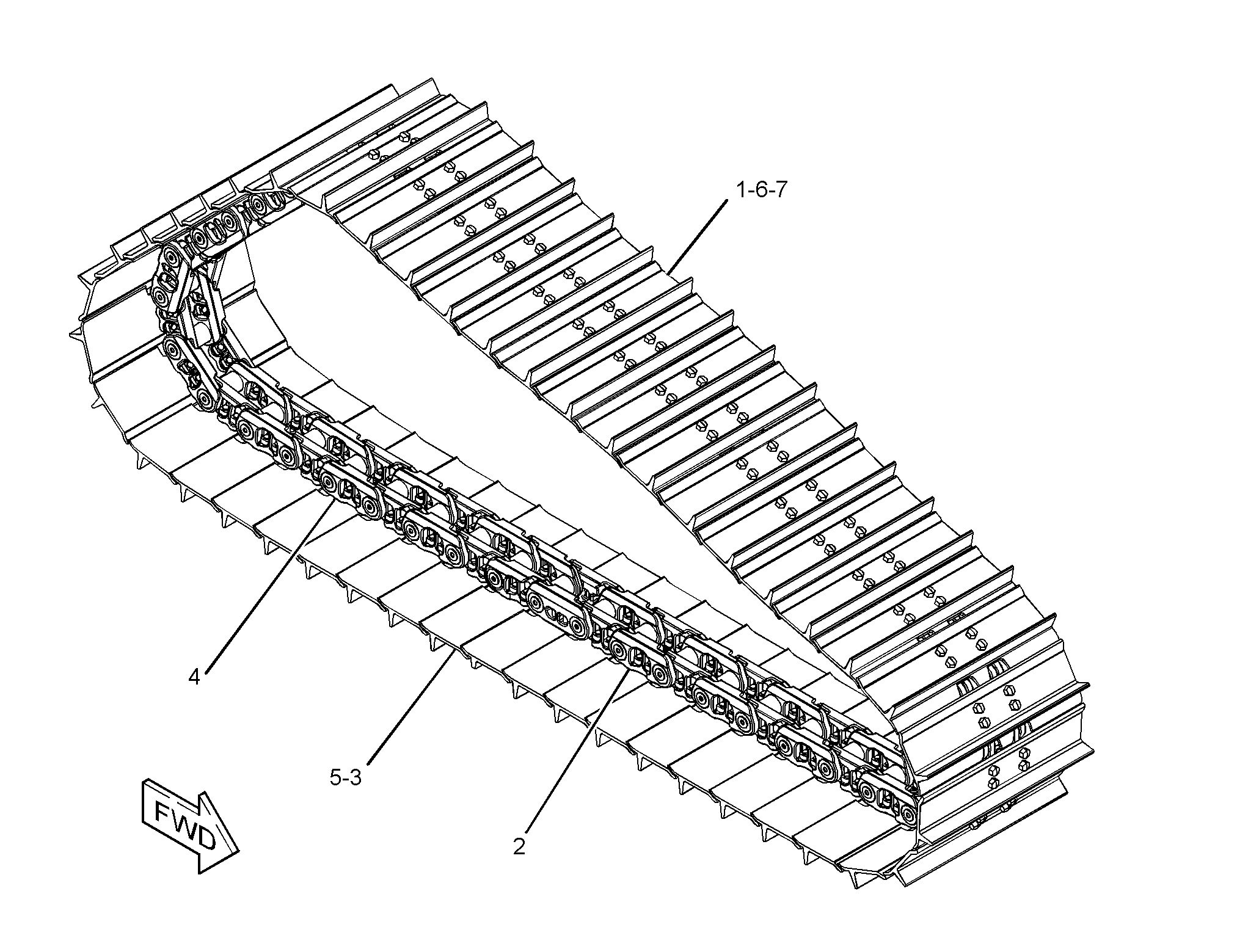 385-7749:MTO ПРАВОЙ ГУСЕНИЧНОЙ ЛЕНТЫ