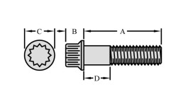 5D-8269:Болт с 12-гранной головкой