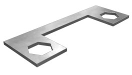 361-3883:Монтажная пластина толщиной 6 мм с двумя болтами