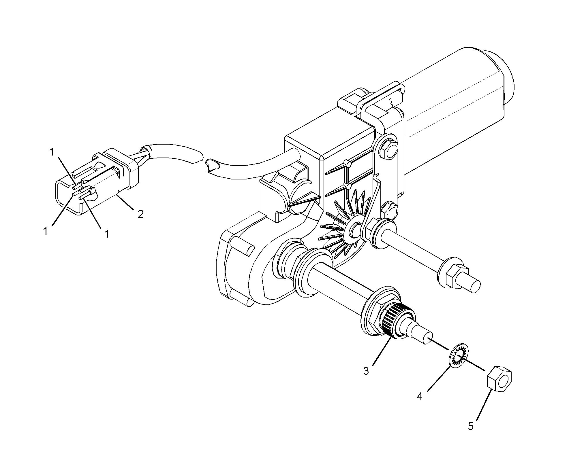 330-5020:Электродвигатель стеклоочистителя в сборе