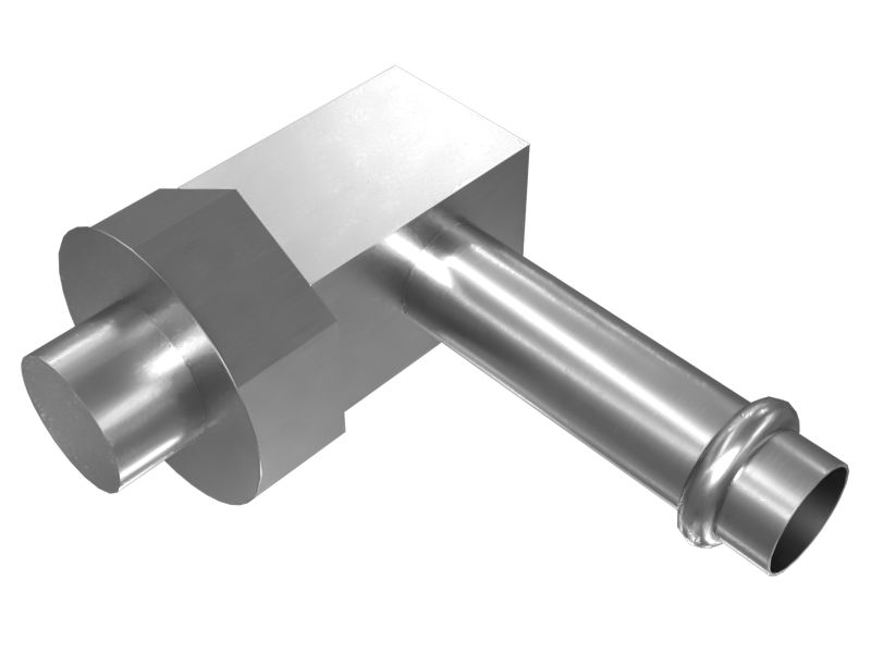 5P-4924:Переходной коленчатый патрубок на 90 градусов длиной 46 мм