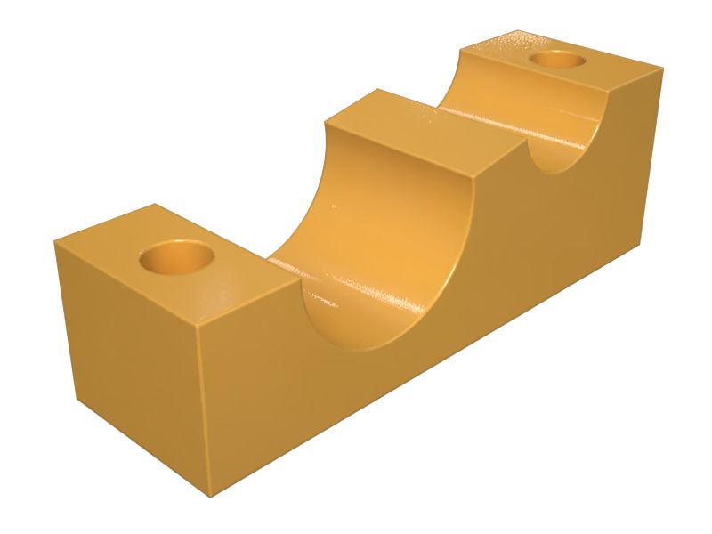 270-6721:Зажимная колодка для двух шлангов, длина 112,8 мм