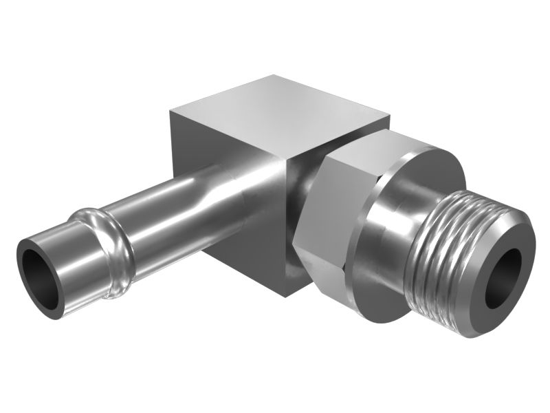 600-4559:Переходник с развальцовкой для шланга с коленчатым патрубком 90°, 1/2-20 X 7,94 мм