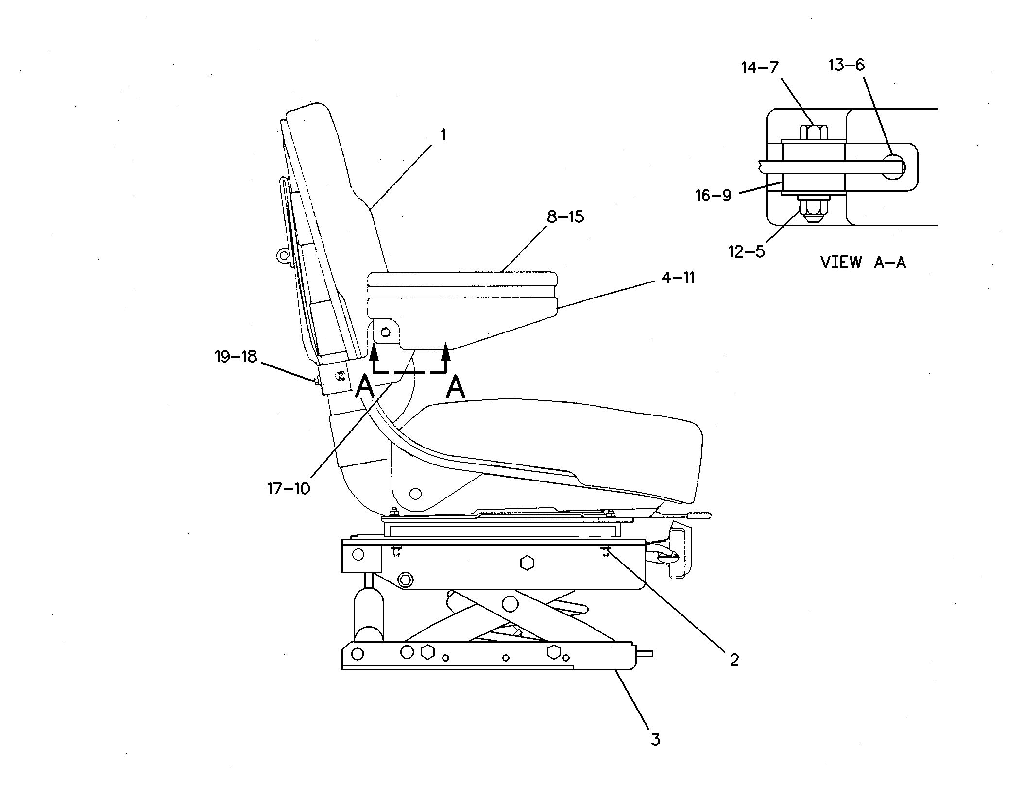 6W-2917:Сиденье в сборе (подвеска)
