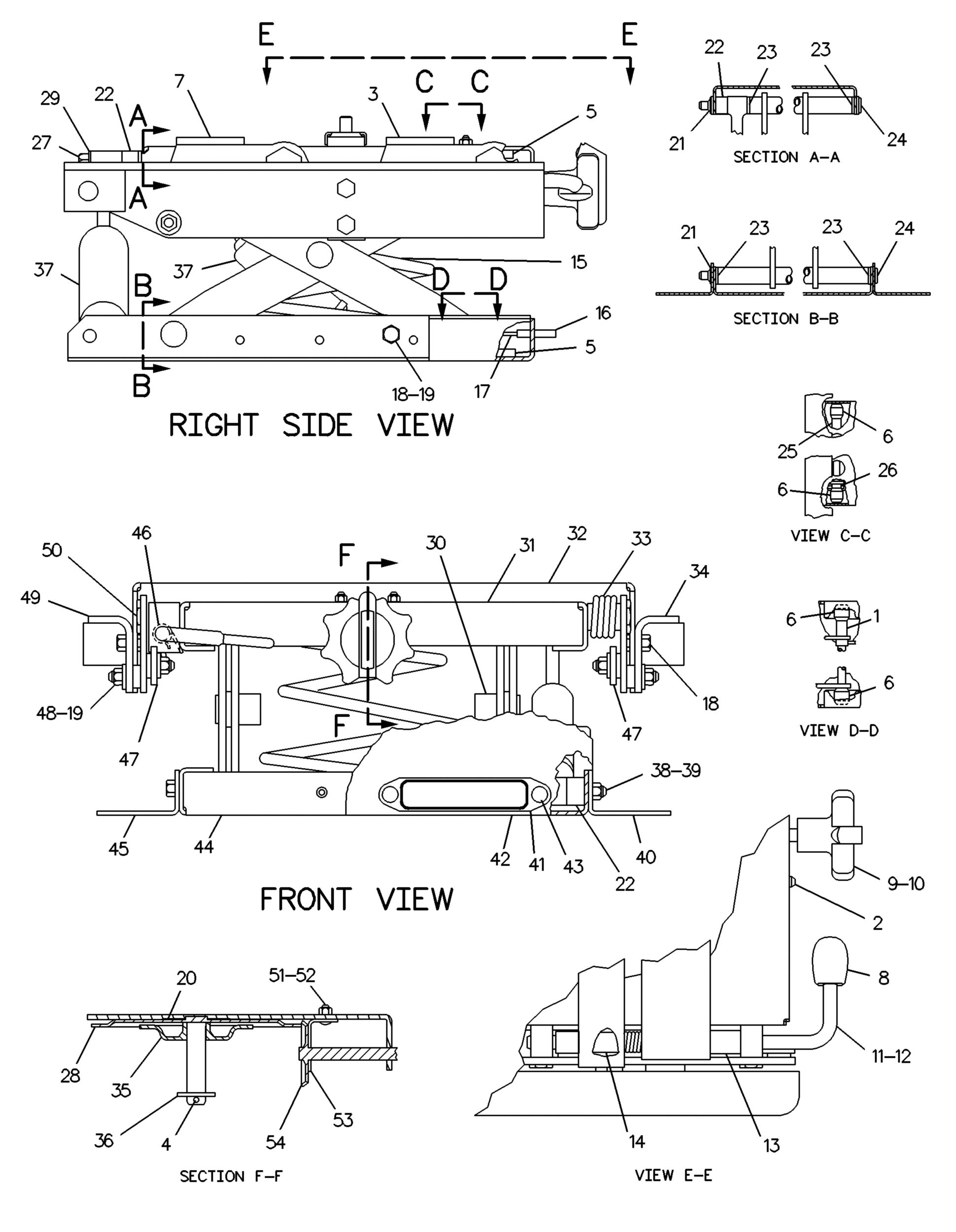 8Y-4006:Подвеска в сборе — сиденье
