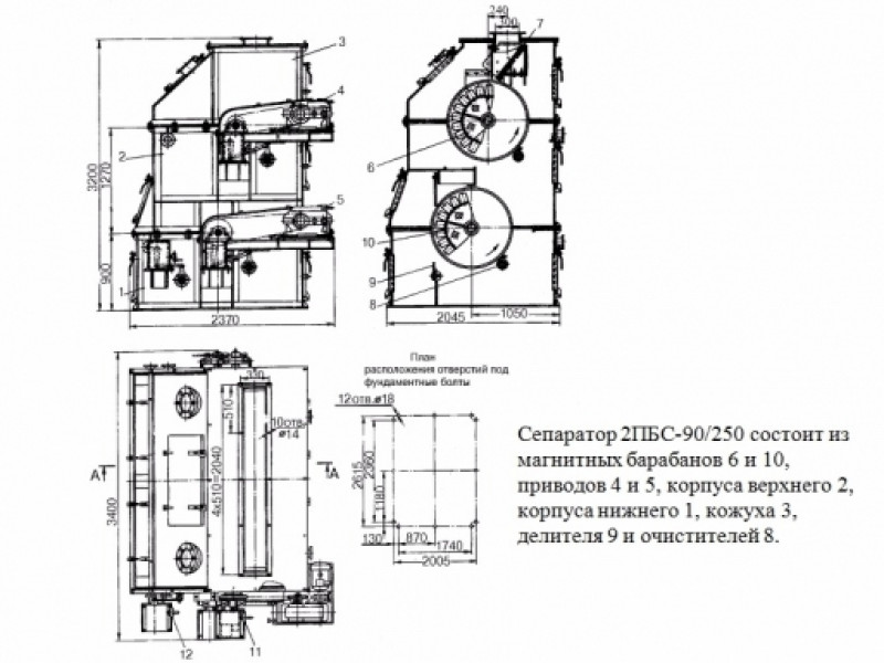 2ПБС-90/250 сепаратор магнитный барабанный